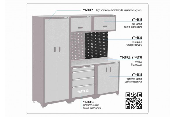 Панель перфорована для інструментів YATO 5 гачків 660 x 700 x 20 мм