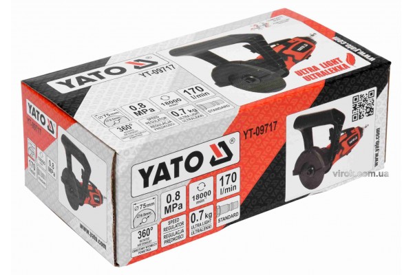 Різак пневматичний YATO 1/4" 75 x 9.5 мм 18000 об/хв 170 л/хв