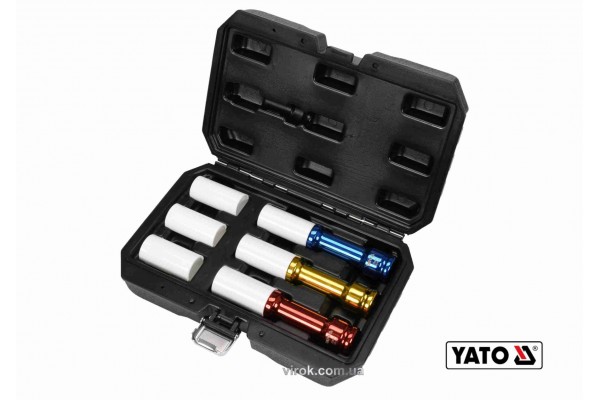 Головки торцеві ударні для алюмінієвих дисків YATO 1/2" 17/19/21 мм 150 мм 6 шт