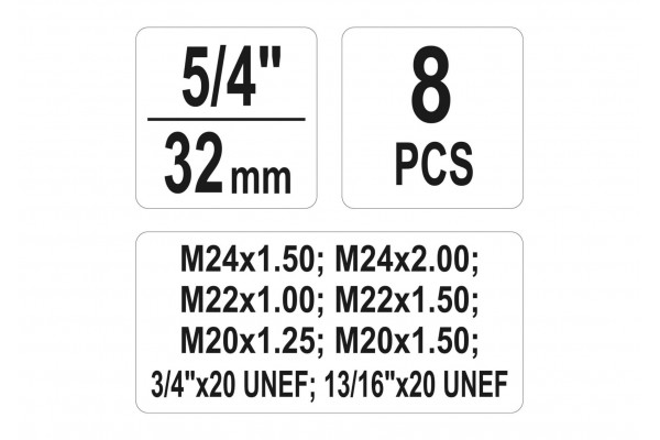 Набір для ремонту різьби YATO 5/4" (32 мм) 8 шт