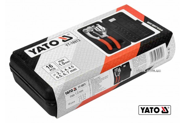 Кліщі для проколювання отворів YATO в листовому металі ≤ 1 мм 14 насадок Ø=2-7 мм 16 шт + кейс