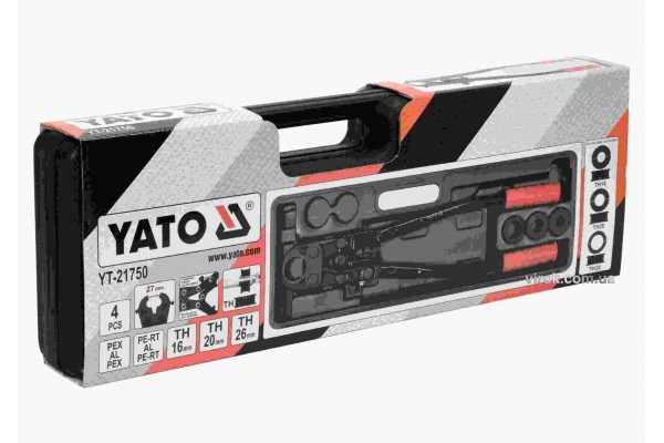 Прес-кліщі для труб YATO 53 см з насадками 3 шт