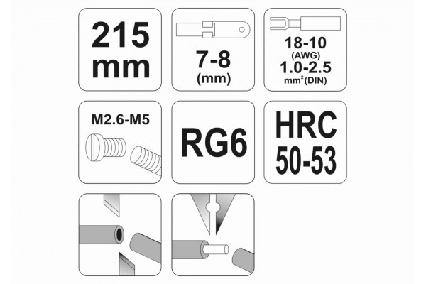 Кліщі для зачистки проводів 1-2.5 мм² YATO 215 мм