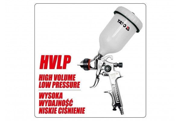 Пульверизатор YATO HVLP 1.5 з верхнім баком 0.6 л
