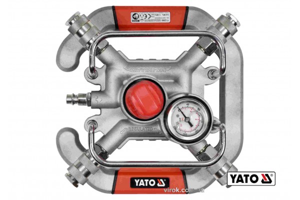 Розподільник повітря пневматичний YATO 1/4" 1.3 МПа 4 канали