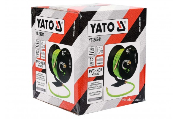 Шланг пневматичний YATO на котушці 9.5 мм 15 м