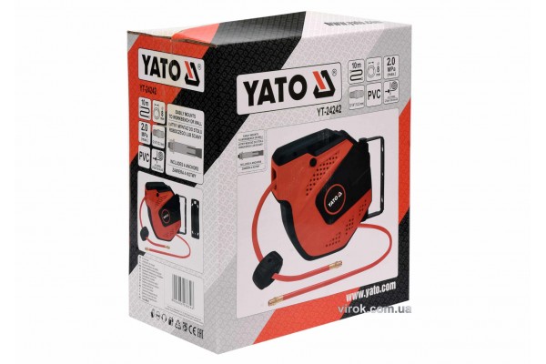 Шланг пневматичний YATO на котушці з автозмотуванням 8 мм 10 м