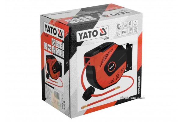 Шланг пневматичний YATO на котушці з автозмотуванням 8 мм 20 м