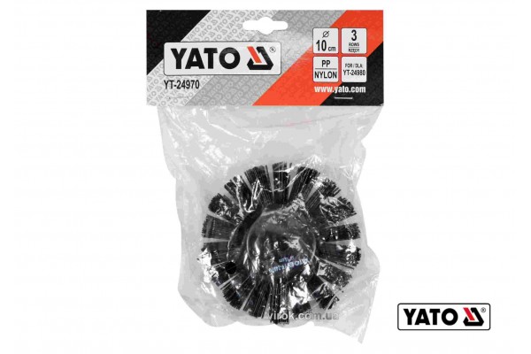 Щітка для очищення каналізації YATO 10 см з нейлона і поліпропіленового ворса до YT-24980