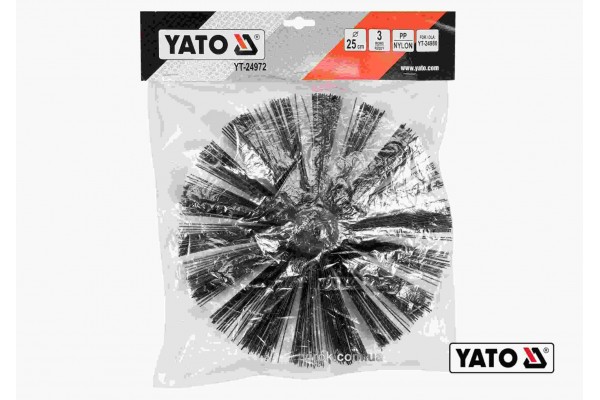 Щітка для очищення каналізації YATO 25 см з нейлона і поліпропіленового ворса до YT-24980