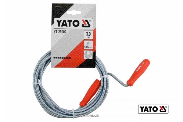 Трос для очищення каналізаційних труб YATO 6 мм x 3 м