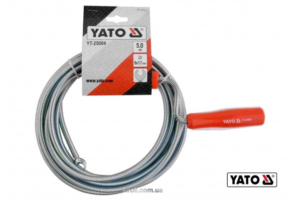 Трос для очищення каналізаційних труб YATO 9 мм x 5 м
