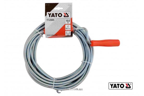 Трос для очищення каналізаційних труб YATO 9 мм x 10 м