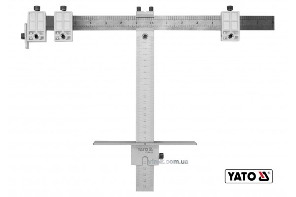 Шаблон для розмітки отворів Т-подібний YATO 250 мм + чохол