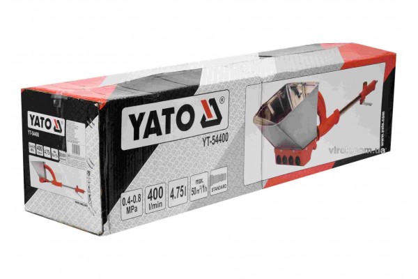 Ковш пневматичний для штукатурки стін YATO 4.5 л 4-8 бар 400 л/хв 50 м²/год