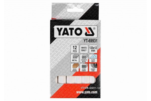 Крейда маркувальна для різних поверхонь YATO 120 x 12 мм 12 шт