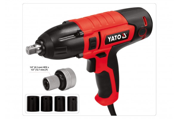 Гайковерт ударний мережевий YATO 1/2" 450 Вт 450 Нм 3300 об/хв + 4 головки і кейс