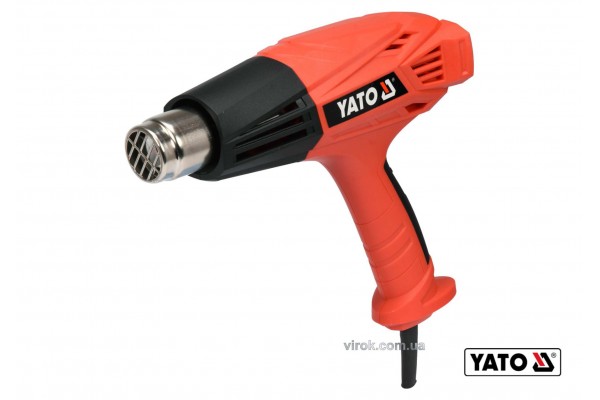 Фен технічний мережевий YATO 2 кВт 450°/600° 250/500 л/хв регулятор температури + 4 насадки