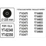 Насадка кругла для шліфмашин YT-82340 і YT-82350 YATO, Ø225 мм