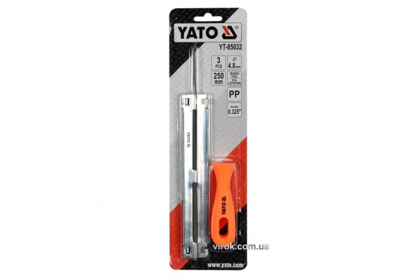 Направляюча з напильником для гостріння ланок ланцюгів YATO Ø4.8 x 250 мм