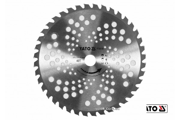 Ніж дисковий до газонокосарок YT-85001/YT-85003 YATO Ø255 x 25.4 мм 40 зубів