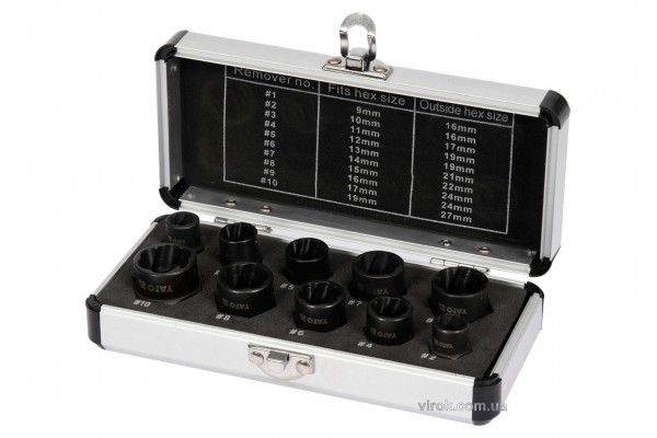 Головки торцеві для зломаних гвинтів YATO 3/8" 10 шт