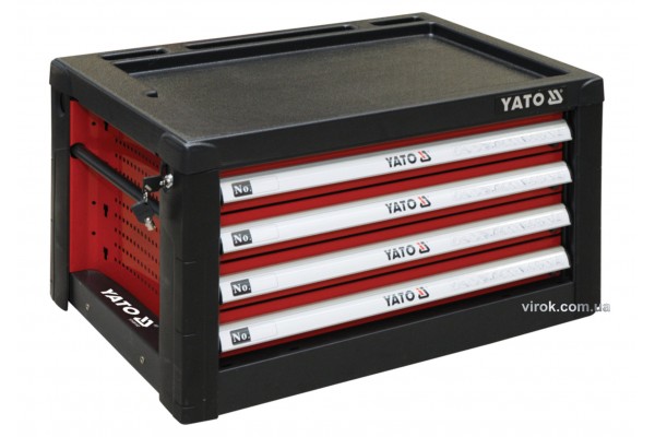 Шафа для майстерні з 4 шуфлядами для столу YT-08920 YATO 690 х 465 х 400 мм