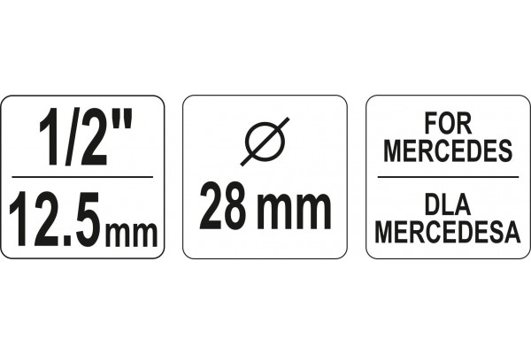 Насадка-ключ до форсункових камер двигуна MERSEDES YATO 1/4" Ø28 мм 58 мм