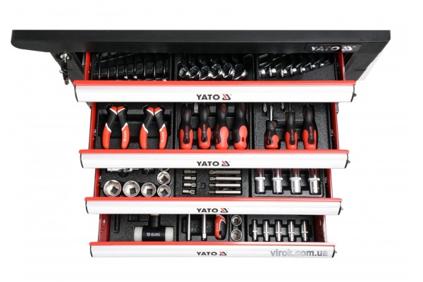 Шафа з інструментами на колесах YATO 97.5 x 76.5 x 46.5 см з 6 шухлядами 177 шт