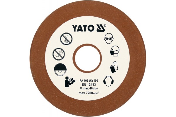 Диск точильний відрізних ланцюгів YATO, Ø= 108/23, t= 3,2 мм, G 100 з кераміки для верстата YT-84990